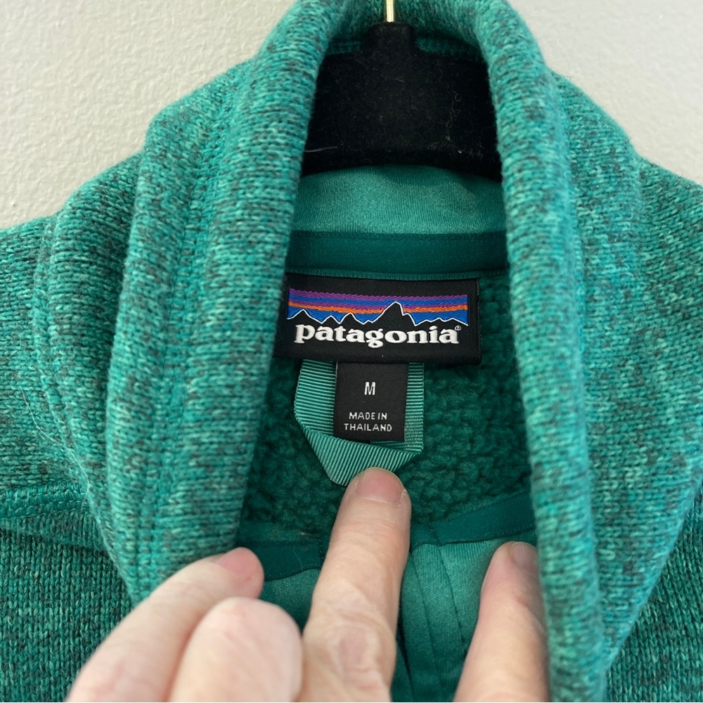Patagonia Better Sweater 1/4 Zip Fleece Womens Size Medium Green Style #25617 - Picture 4 of 11